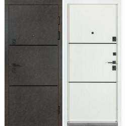 Вхідні двері Булат Термо Fortezza, модель 536. Колір: mamba morion/білий супермат