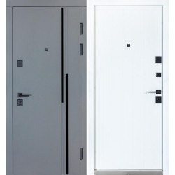 Вхідні двері  Булат Термо Ультра, модель 567/гладка. Колір: хром/білий матовий