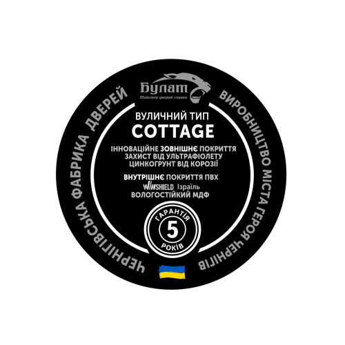 Вхідні двері вуличні COTTAGE 705 МОДЕЛЬ 705/431 Metallic Grey / Білий атласний