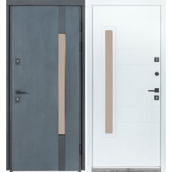 Вхідні двері вулиця Термо House 705 темний антрацит/431 вулична білий атласний