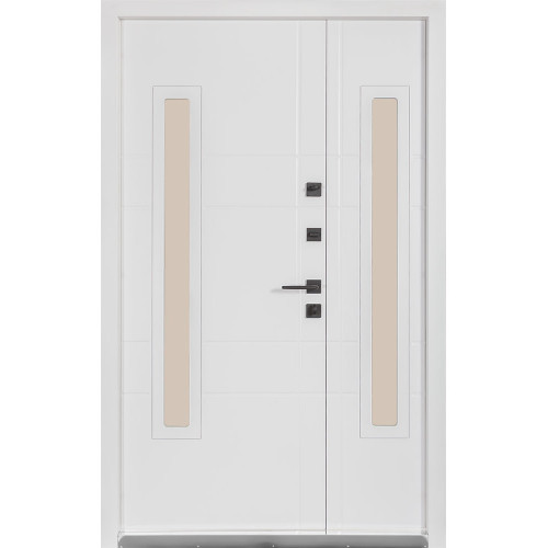 Вхідні двері вулиця Термо House 706/431 – 1200 мм. Колір: венге темний/вулична білий атласний