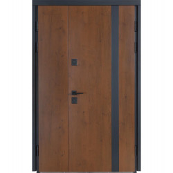 Вхідні двері Булат Термо Хаус, модель 710/265 – 1200 мм. Колір: дуб бронза/вулична горіх натуральний