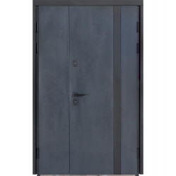 Вхідні двері Булат Термо Хаус, модель 710/265 – 1200 мм. Колір: темний антрацит/вулична білий атласний