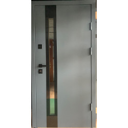 Вхідні двері Пресиж Метал/МДФ вулиця СтілГрей склопакет графіт