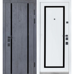 Вхідні двері Термо Олімп 575/568 Оксид чорний/ Білий матовий гладкий