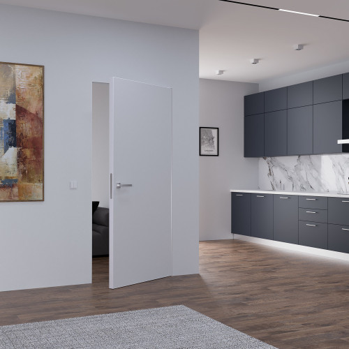Міжкімнатні двері скритого монтажу Smart Invisible з білим ПВХ торцем (Розмір 620/720/820мм) ABWEHR (МЖД)