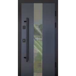 Вхідні двері з терморозривом модель Ufo Black комплектація COTTAGE ABWEHR (496)