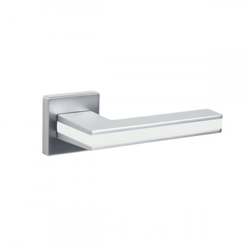 SIBA Ручка дверна PRIZMA на розетці R09 мат.хром - білий (55 10)