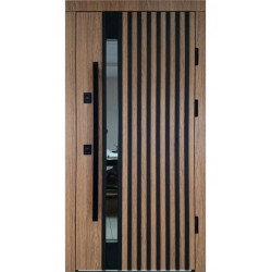 Вхідні двері вулиця Композит дуб світлий з терморозривом + склопакет вулиця 
